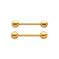 Goldtone Titanium Internally Threaded Nipple Barbells - 14 Gauge