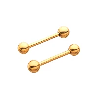 Goldtone Titanium Internally Threaded Nipple Barbells - 14 Gauge
