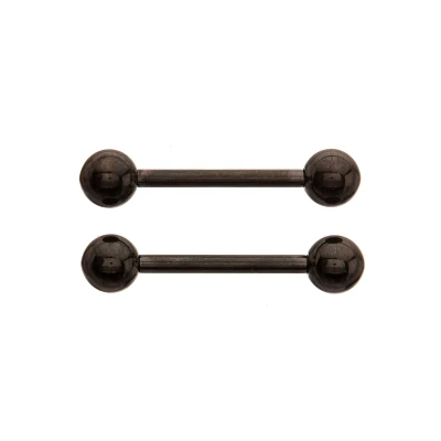 Black Titanium Internally Threaded Nipple Barbells - 14 Gauge