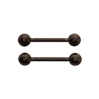 Black Titanium Internally Threaded Nipple Barbells - 14 Gauge