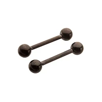 Black Titanium Internally Threaded Nipple Barbells - 14 Gauge