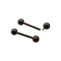 Black Titanium Internally Threaded Nipple Barbells - 14 Gauge