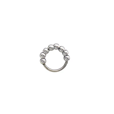 Silver Beaded Hinge Hoop - 16 Gauge