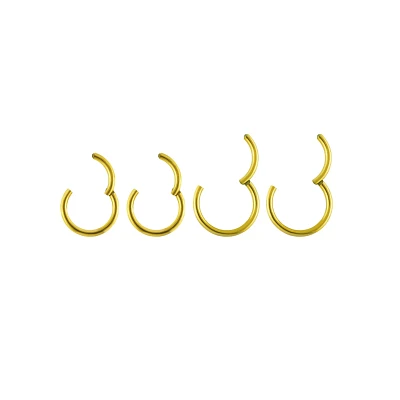 Multi-Pack 14K Gold Hinge Hoops 4 Pack - 14 Gauge