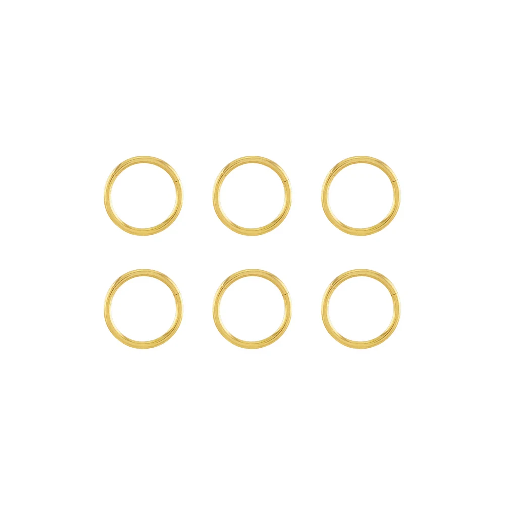 Multi-Pack 14K Gold Hinge Hoops 6 Pack - 16 Gauge