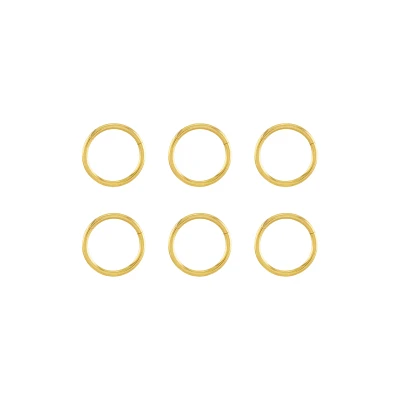 Multi-Pack 14K Gold Hinge Hoops 6 Pack - 16 Gauge