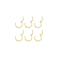 Multi-Pack 14K Gold Hinge Hoops 6 Pack - 16 Gauge