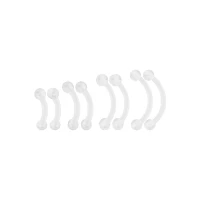Multi-Pack Clear Curved Barbells 8 Pack - 16 Gauge