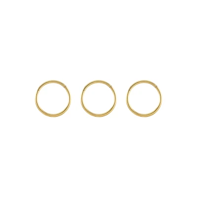 Multi-Pack 14K Gold Plated Hinge Hoops 3 Pack - 20 Gauge