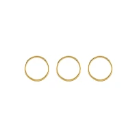 Multi-Pack 14K Gold Plated Hinge Hoops 3 Pack - 20 Gauge
