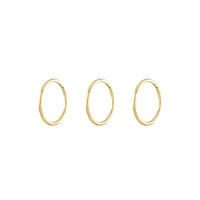 Multi-Pack 14K Gold Plated Hinge Hoops 3 Pack - 20 Gauge