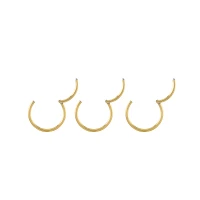 Multi-Pack 14K Gold Plated Hinge Hoops 3 Pack - 20 Gauge