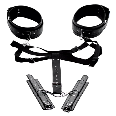 Acquire Easy-Access Thigh Harness with Wrist Cuffs - Master Series