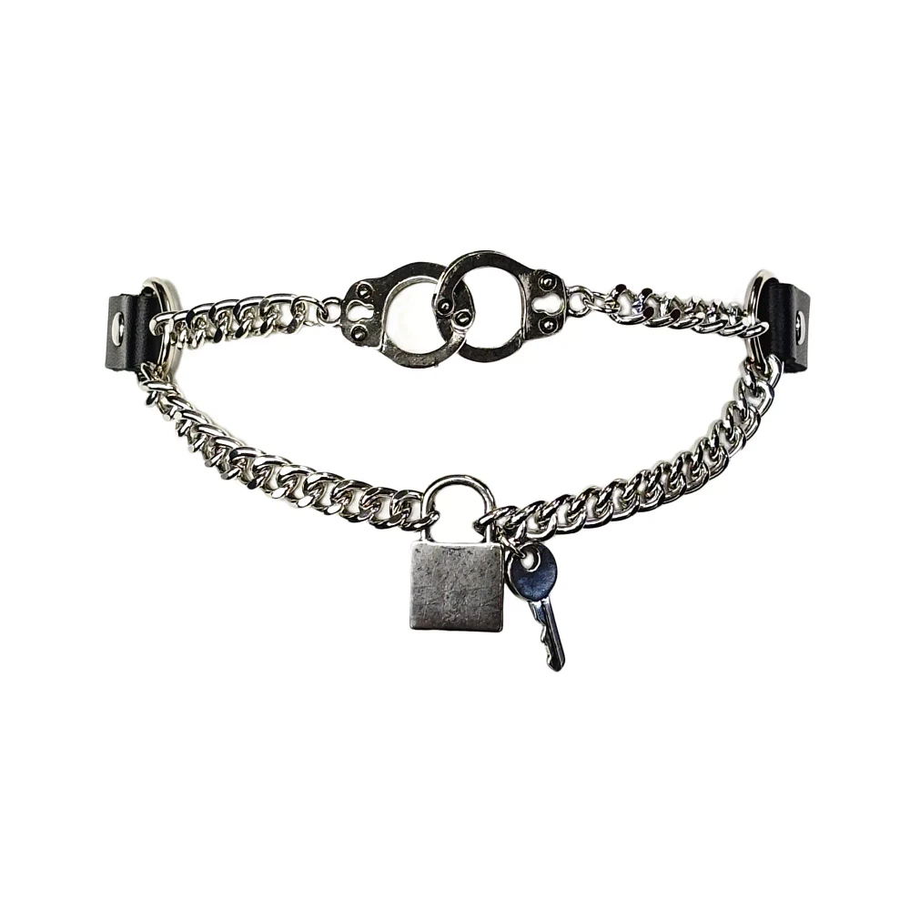 O-Ring Lock Key Drop Choker Necklace