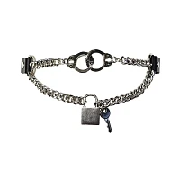 O-Ring Lock Key Drop Choker Necklace