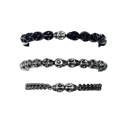 Multi-Pack Skull Head Bracelets - 3 Pack