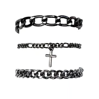 Multi-Pack Cross Charm Chain Bracelets - 3 Pack