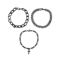 Multi-Pack Cross Charm Chain Bracelets - 3 Pack