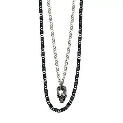 Skull Chain Necklace Set
