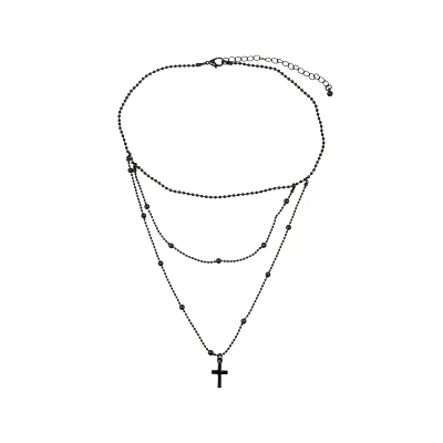 Cross Drop Chain Choker Necklace