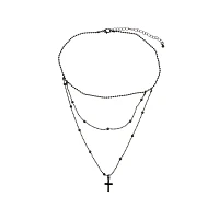 Cross Drop Chain Choker Necklace