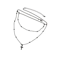 Cross Drop Chain Choker Necklace