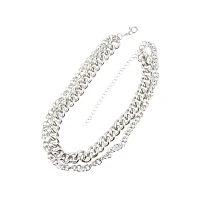 Silvertone Chain Choker Necklace