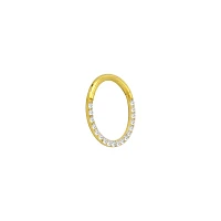 Goldtone CZ Multi-Gem Clicker Septum Ring