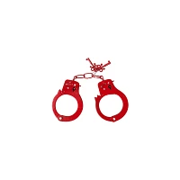 Red Metal Handcuffs - Pleasure Bound