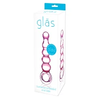 Beaded Glass Butt Plug - 7.5 Inch