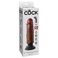 King Cock Brown Vibrating Suction Cup Dildo