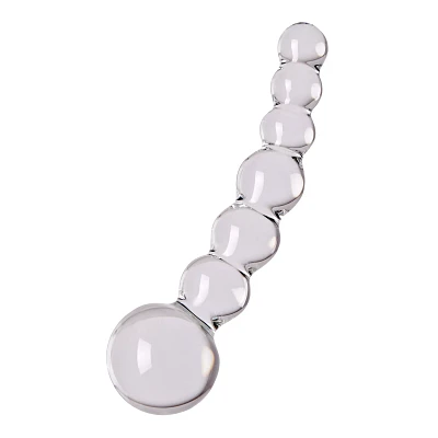 Curved Beaded Glass Dildo - 5 Inch