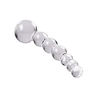 Curved Beaded Glass Dildo - 5 Inch