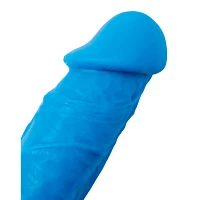 Suction Cup Dildo with Balls Blue - 8 Inch