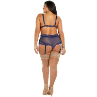 Plus Navy Bralette and Panties Set