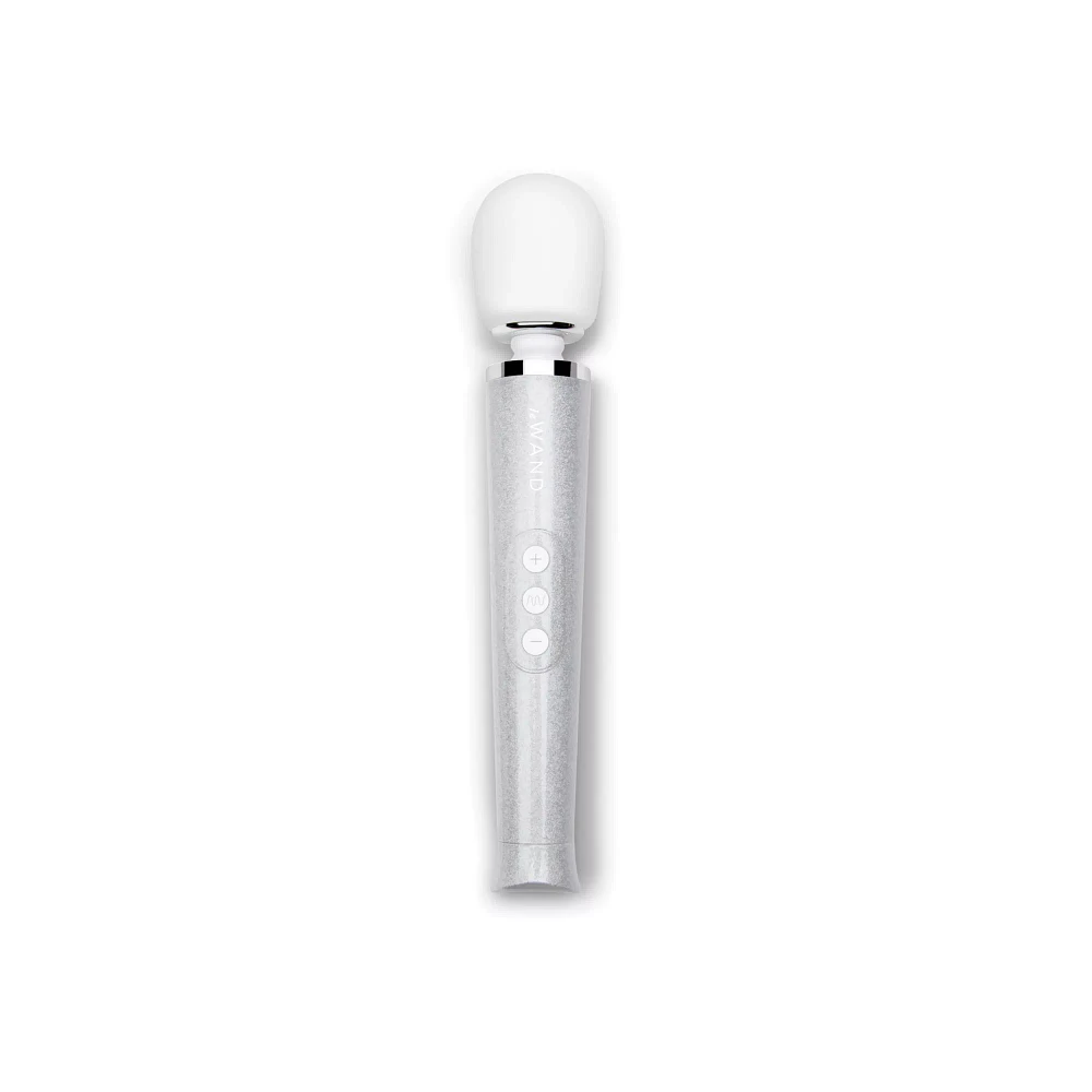 White Glitter Glimmer Wand Vibrator Kit