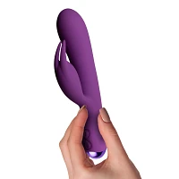 Flutter 10 Function Rechargeable Waterproof Rabbit Vibrator Purple - 7.3 Inch