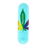 Jessi 420 Blue 10-Function Rechargeable Waterproof Weed Leaf Bullet Vibrator - 3 Inch