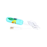 Jessi 420 Blue 10-Function Rechargeable Waterproof Weed Leaf Bullet Vibrator - 3 Inch