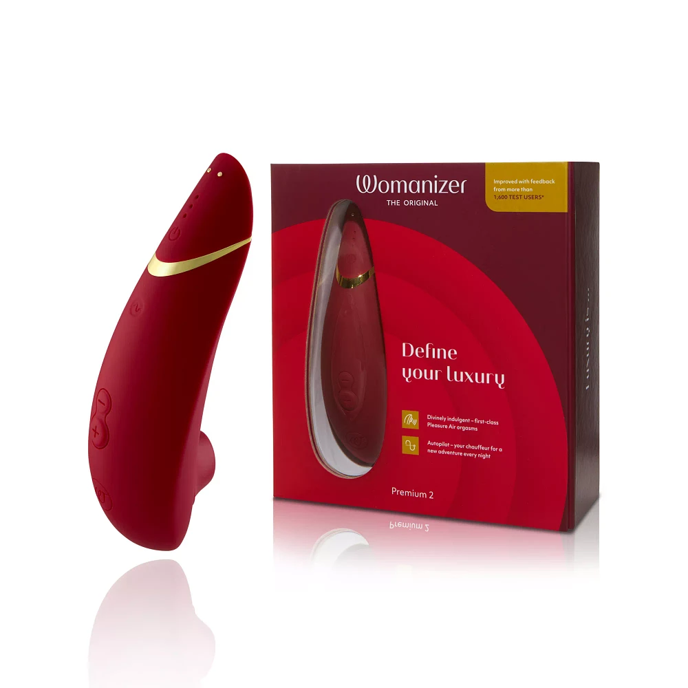 Premium 2 14-Function Rechargeable Waterproof Clitoral Stimulator Bordeaux 6.5 Inch - Womanizer