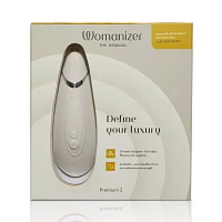 Premium 2 14-Function Rechargeable Waterproof  Clitoral Stimulator Gray 6.5 Inch - Womanizer