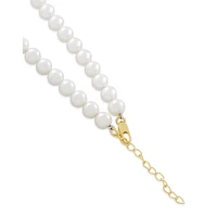 Pearl-Effect Goldplated Weed Leaf Necklace