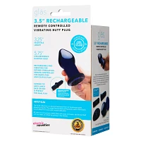 Remote Control Rechargeable Vibrating Butt Plug - 3.5 Inch
