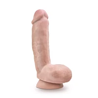 Self-Lubricating Waterproof Dildo with Balls 8.5 Inch - Beige