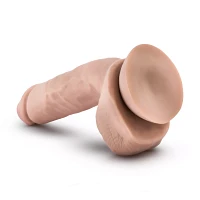 Self-Lubricating Waterproof Dildo with Balls 8.5 Inch - Beige