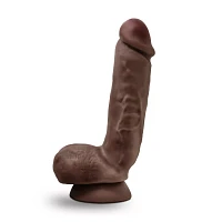 Self-Lubricating Waterproof Dildo with Balls 8.5 Inch - Brown