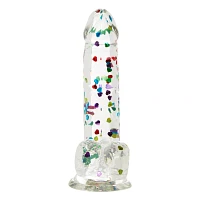I Heart Dick Heart Confetti Suction Cup Dildo - 6 Inch
