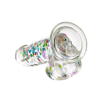 I Heart Dick Heart Confetti Suction Cup Dildo - 6 Inch