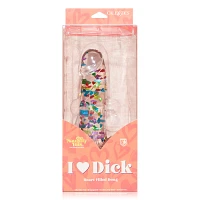 I Heart Dick Heart Confetti Suction Cup Dildo - 6 Inch