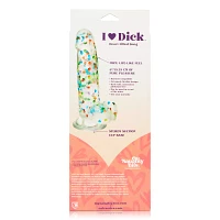 I Heart Dick Heart Confetti Suction Cup Dildo - 6 Inch